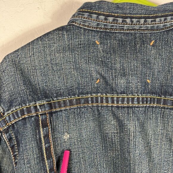 🔥🔥 True Religion Jacket Los Angeles CA TRBJ  Blue Jean Demin Women Sz XL - RAR - Picture 9 of 9